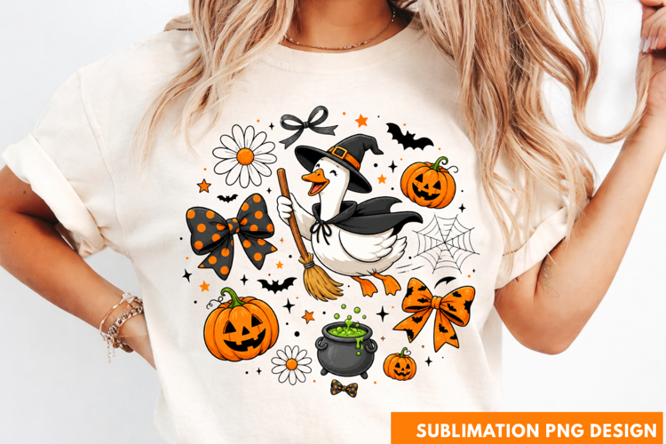 spooky PNG, cute ghost black cat shirt design, witch cauldro