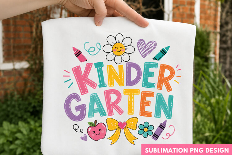 kindergarten PNG, rainbow back to school shirt design, color example image 1