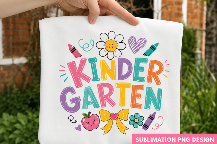 kindergarten PNG, rainbow back to school shirt design, color