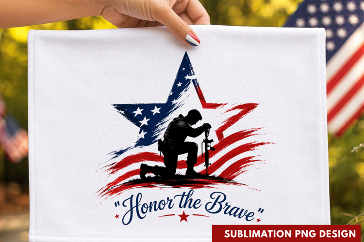 Honor The Brave American Flag Military Soldier Patriotic PNG