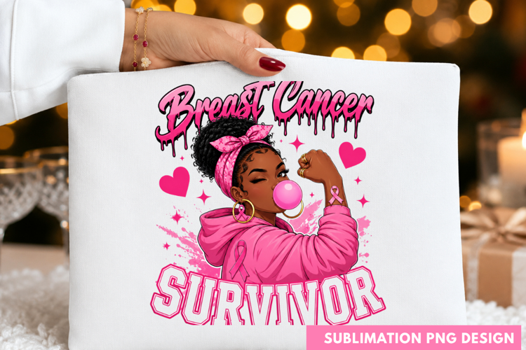 Breast Cancer SURVIVOR Pink Ribbon Strong Woman PNG breast