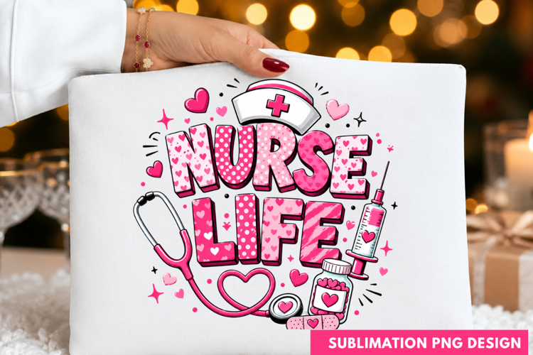 NURSE LIFE Stethoscope Pink Leopard Medical Nursing PNG