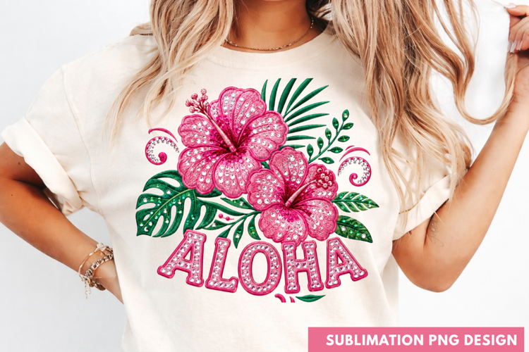 ALOHA Hibiscus Floral Wreath Tropical Beach Vacation PNG