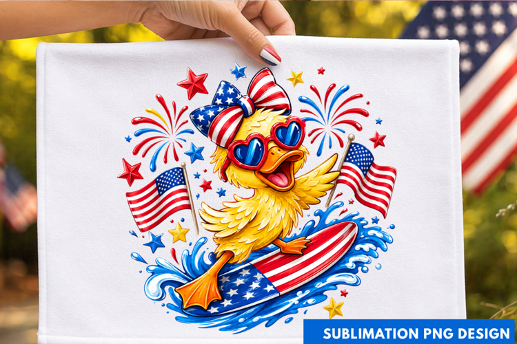Patriotic Duck Sunglasses American Flag 4th Of July PNG patr
