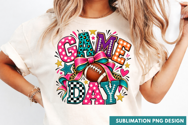 GAME DAY Football Leopard Print Pink Coquette Bow T-Shirt PN