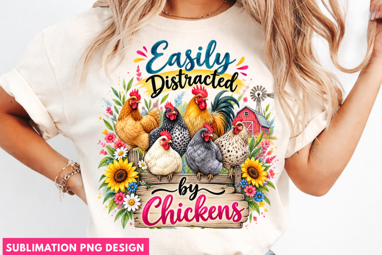 chicken lover png, easily distracted chickens, funny chicken