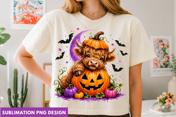highland cow png, pumpkin cow png, halloween cow png, fall