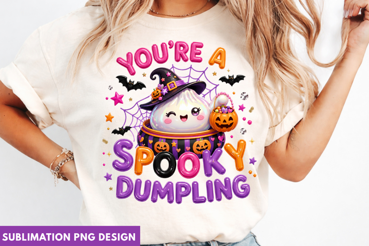 spooky dumpling png, halloween dumpling, cute halloween png,