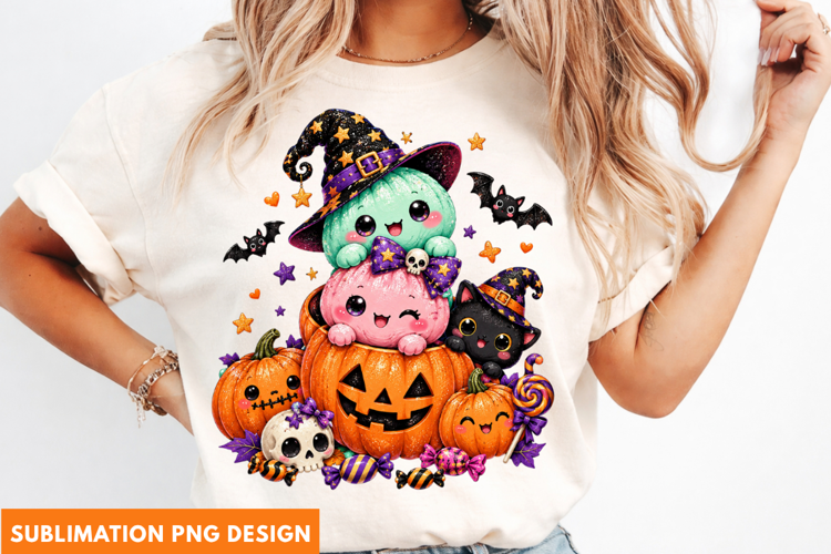 halloween stack png, cute halloween png, ghost stack png