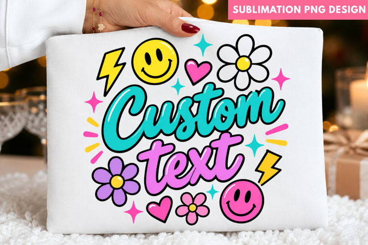custom text png, personalized png, smiley face png, custom