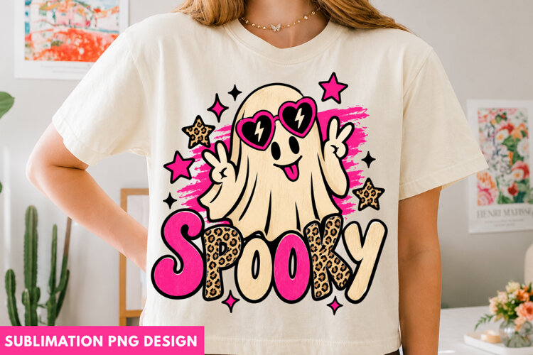 groovy spooky ghost png, pink halloween ghost png example image 1