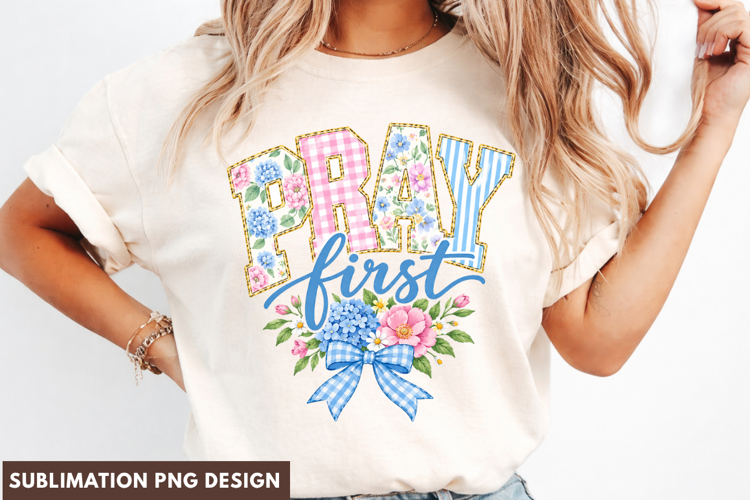 pray first png, prayer png, christian png, faith png, floral