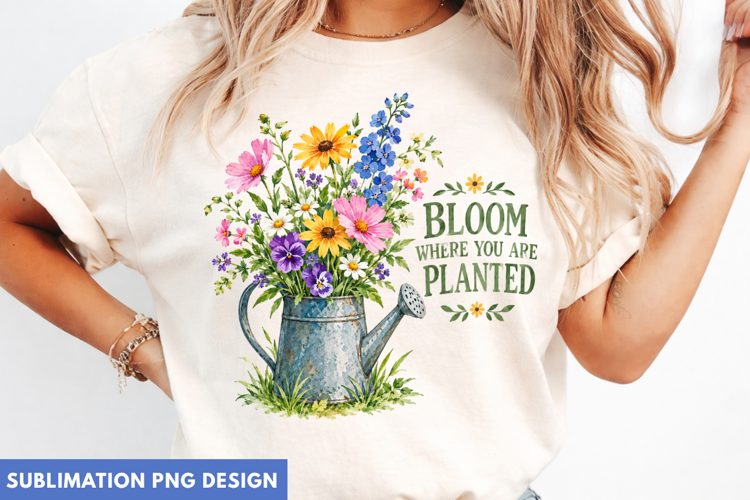 bloom floral quote png, bloom where planted png, wildflower