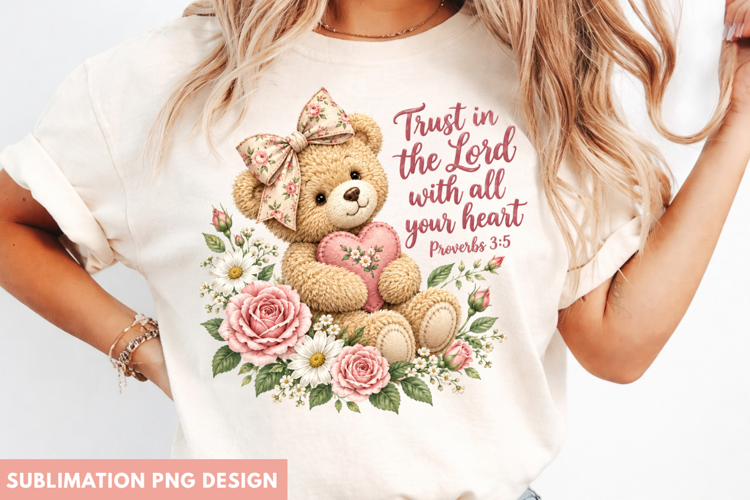 proverbs faith bear png, christian teddy bear png, bible