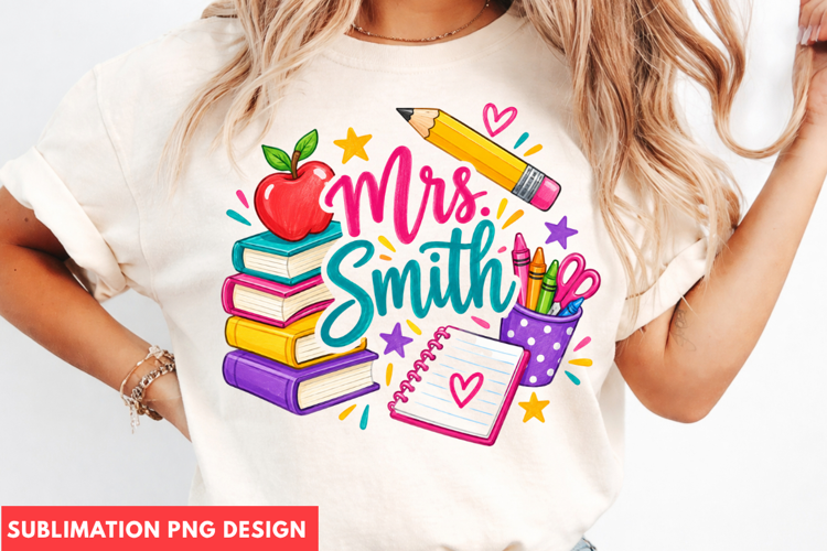 personalized teacher png, mrs teacher png, custom teacher