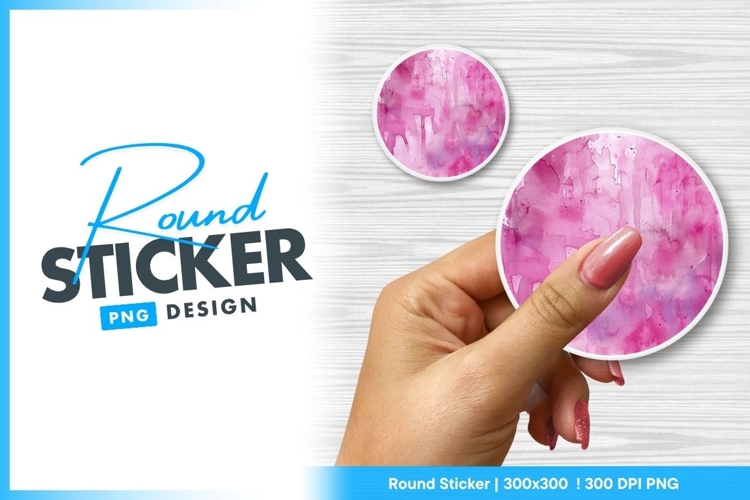Watercolor round sticker png design