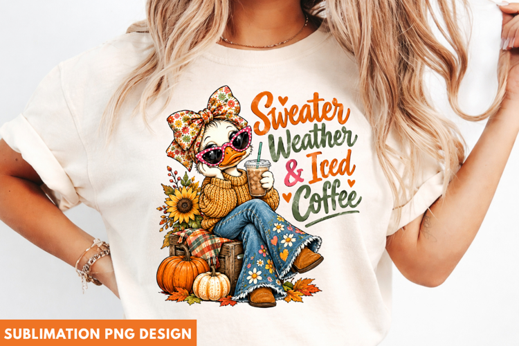 sweater weather png, iced coffee png, fall coffee png