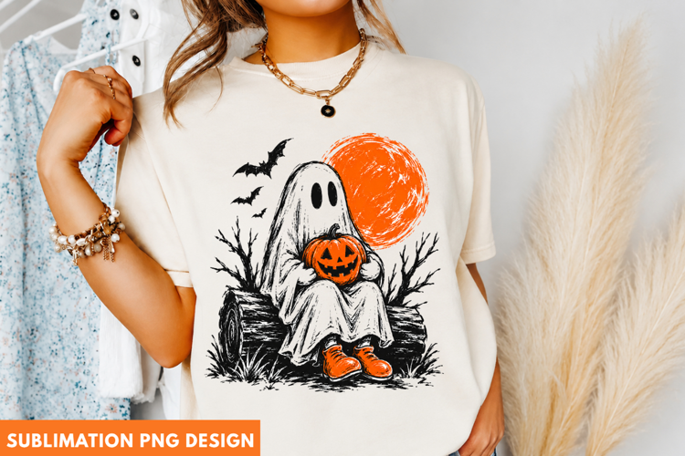 spooky ghost png, halloween ghost png, ghost moon png