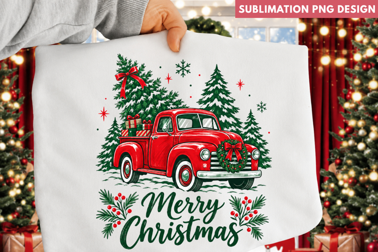 christmas truck png, red truck christmas, merry christmas
