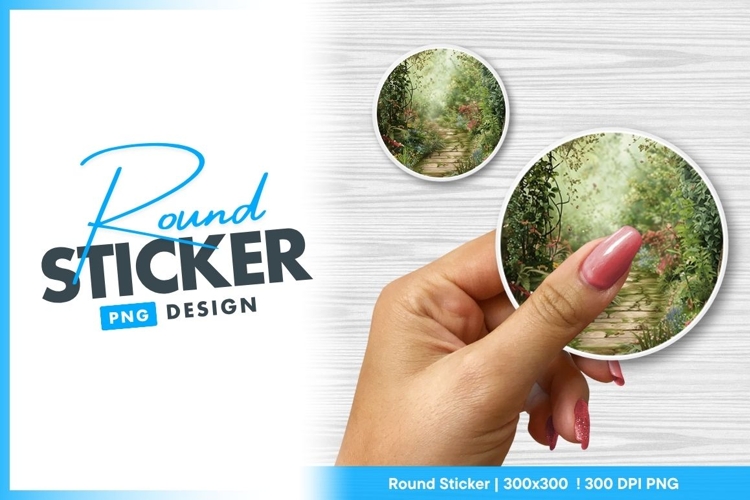 Enchanted Garden Path Round Sticker Png