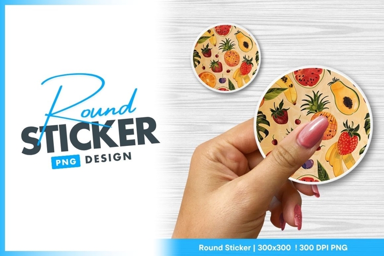 Tropical Fruits Round Sticker Png Design
