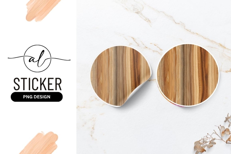 Wooden Texture Background Round Sticker Png