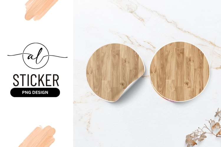 Light Brown Wood Texture Round Sticker Png