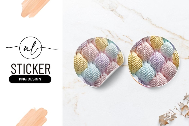 Pastel Textured Abstract Art Round Sticker Png