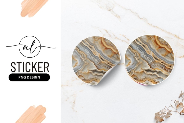 Agate Stone Round Sticker Png Abstract Texture