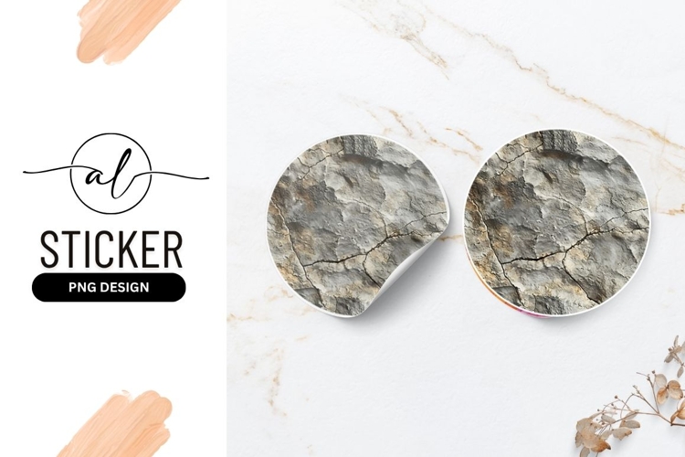 Cracked Rock Surface Close Up Round Sticker Png