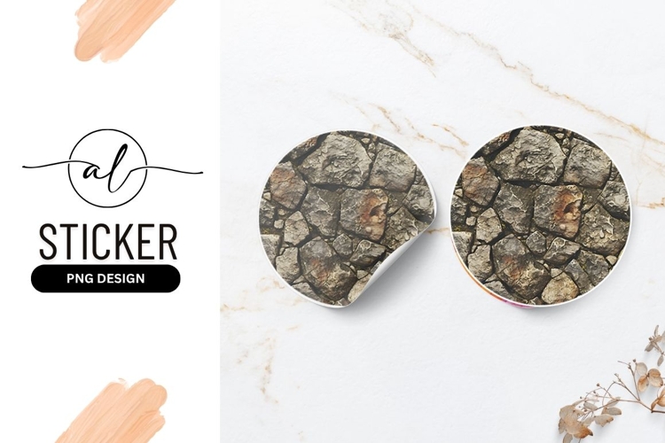 Stone Wall Texture Background Round Sticker Png