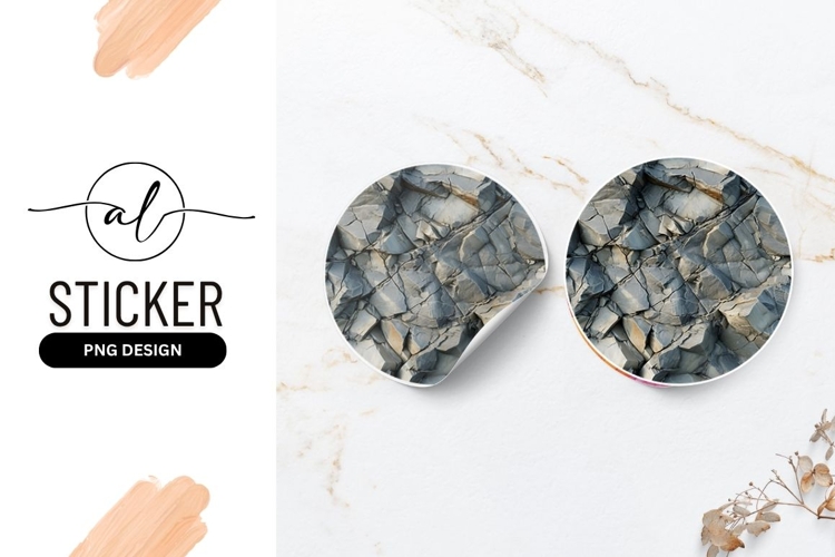 Gray Rock Formation Round Sticker Png