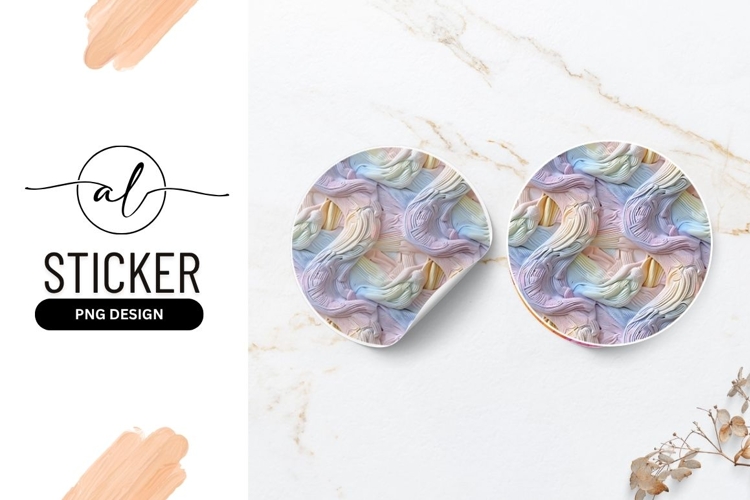 Pastel Colored Abstract Shapes Round Sticker Png