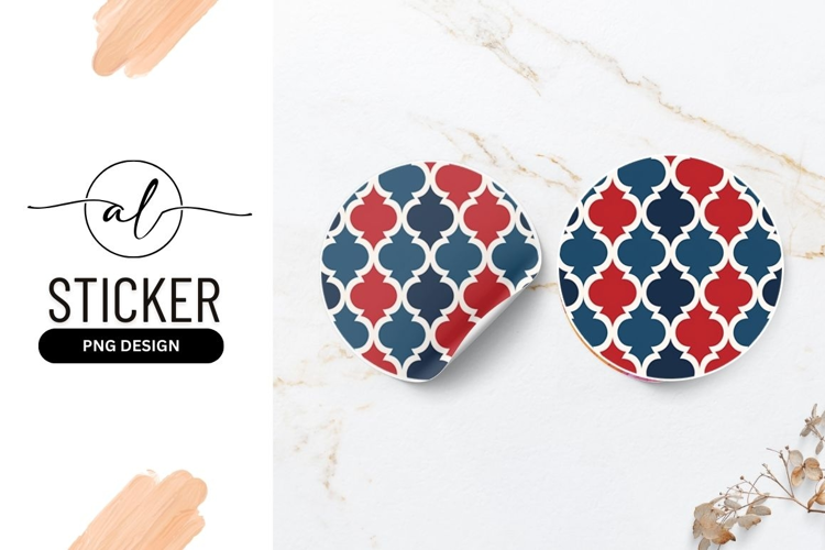 Round sticker with geometric pattern