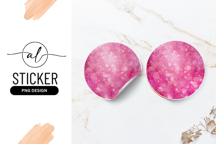 Pink bubble sticker png design