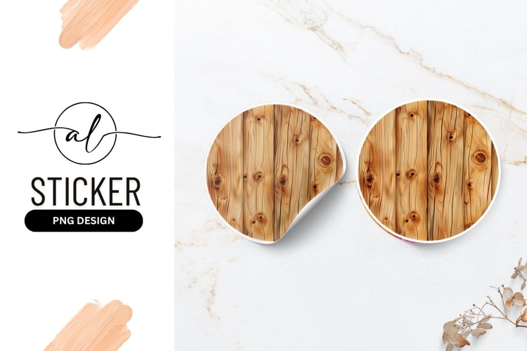 Wooden Planks Surface Texture Round Sticker Png