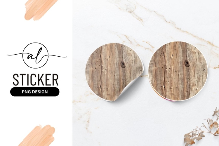 Natural Wood Grain Texture Round Sticker Png