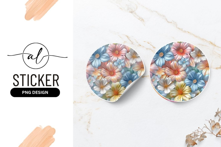 Colorful Flower Arrangement Floral Round Sticker