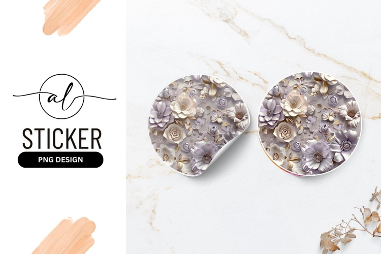 Elegant Floral Arrangement Round Sticker With Soft Colors