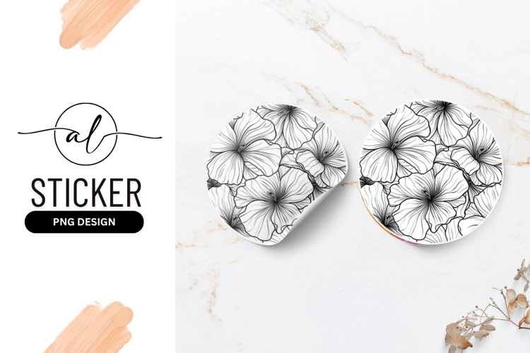 Black And White Flowers Clipart Image 24