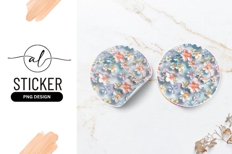Soft Pastel Floral Arrangement For Round Sticker
