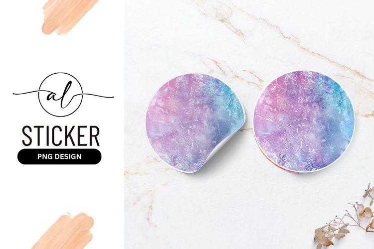 Abstract Pastel Texture Circular Background Round Sticker