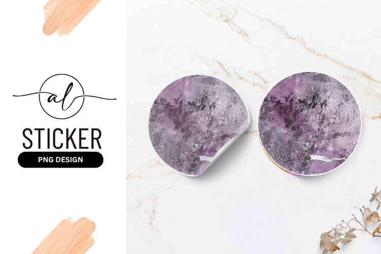 Abstract Paint Texture Circle Round Sticker Png