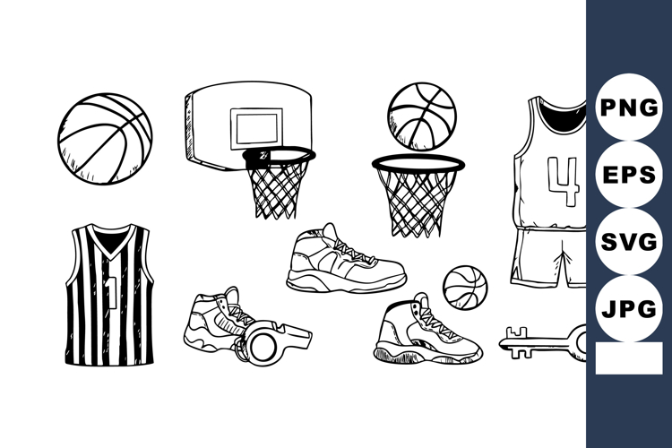 Basketball equipment set with ball shoes jersey and whistle