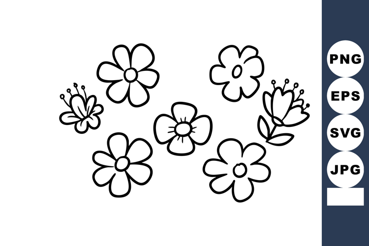 Black And White Flowers Clipart Image 21