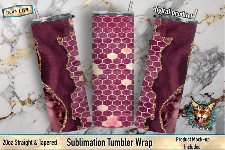 Agate tumbler, Tumbler Wrap, bee Tumbler