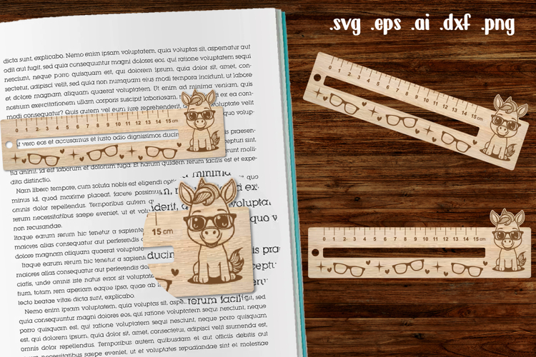 Unicorn Wooden Liner Readers Guide Ruler