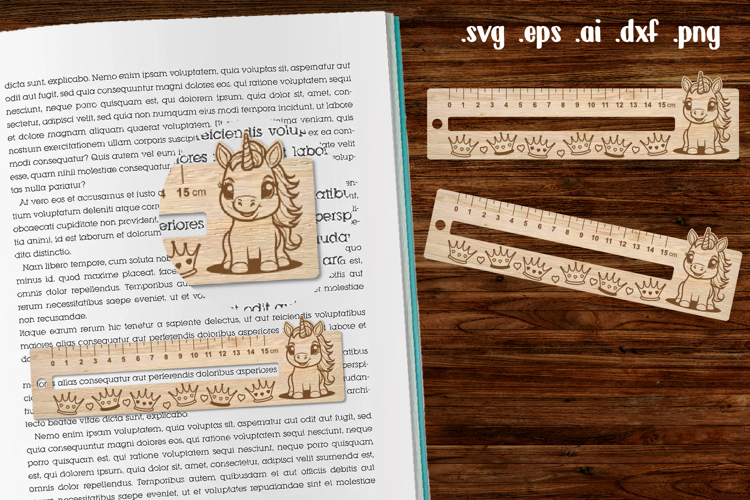 Unicorn Wooden Liner Readers Guide Ruler