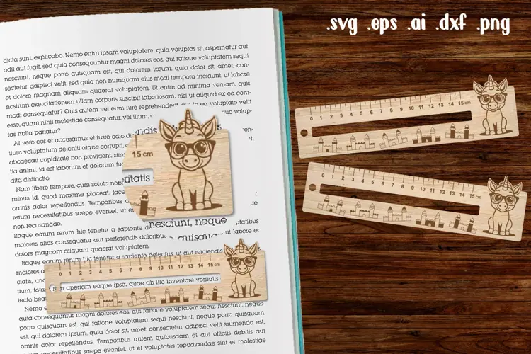 Unicorn Wooden Liner Readers Guide Ruler