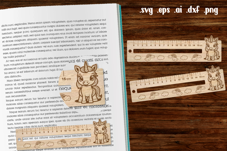 Unicorn Wooden Liner Readers Guide Ruler